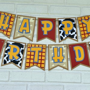 Toy Story Birthday Banner: Retro Rodeo Cowboy Party Decor