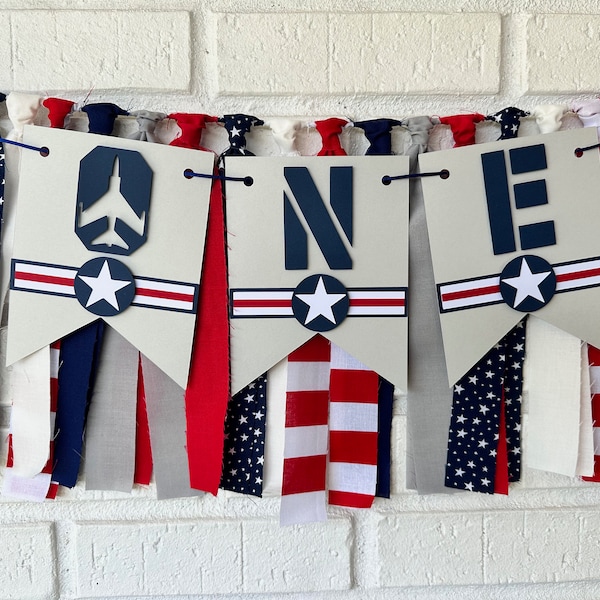 Aviator ONE high chair banner * Jet Birthday * Military 1st Birthday * Fighter Jet High chair banner * patriotic 1st Birthday