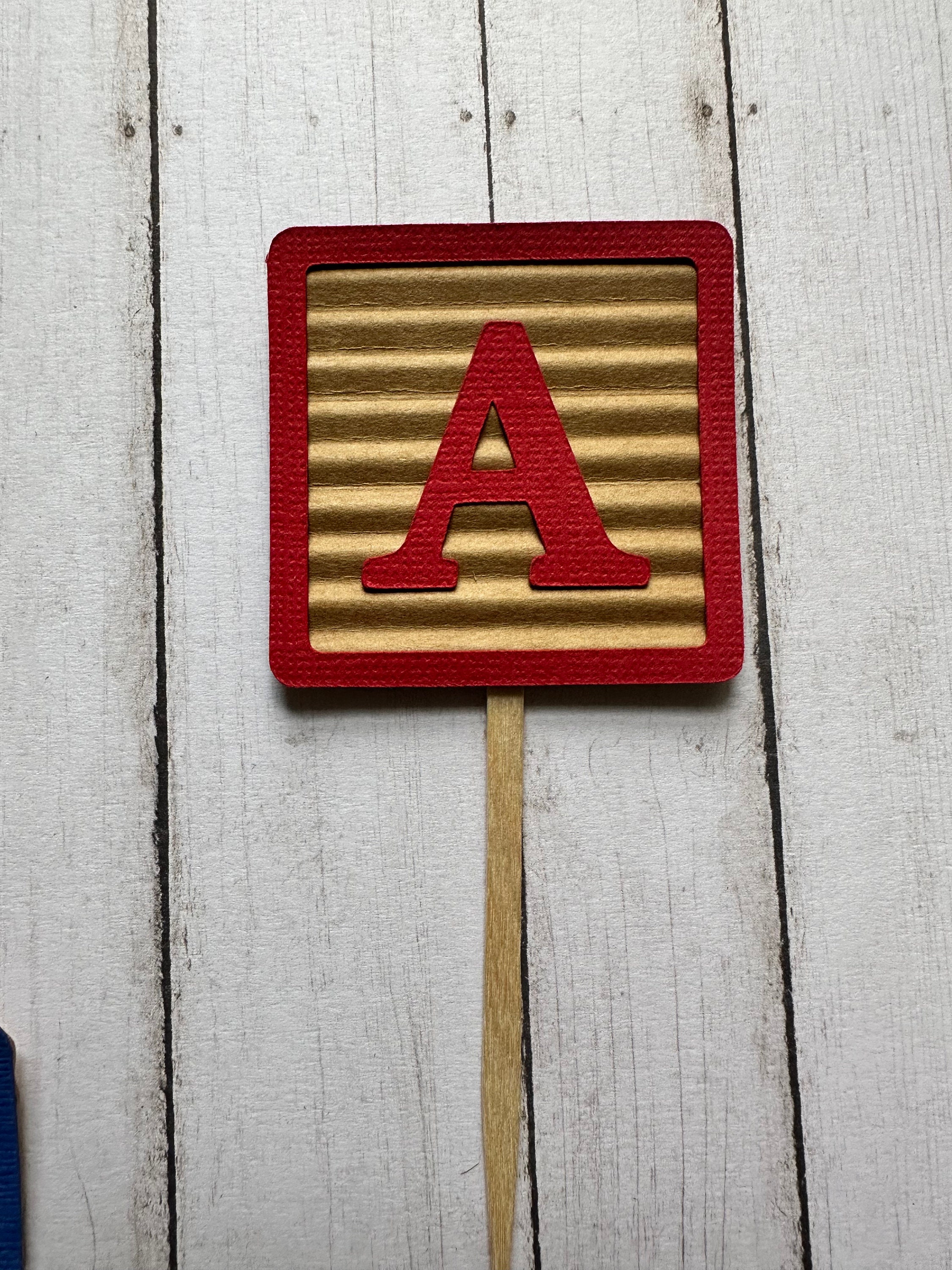 ABC Block Cupcake Toppers: Alphabet Birthday Party Decor - Etsy
