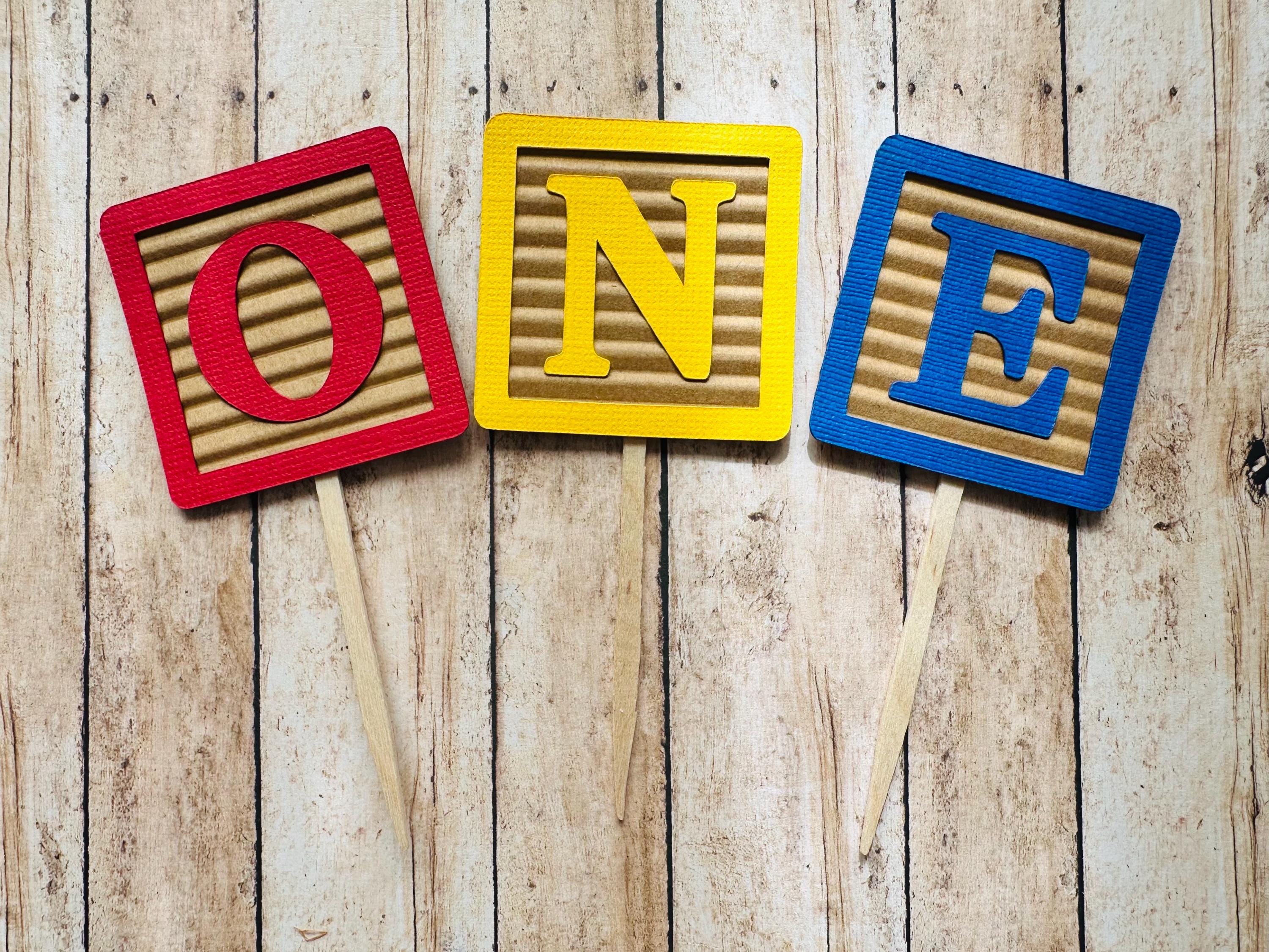 ABC Block Cupcake Toppers: Alphabet Birthday Party Decor - Etsy