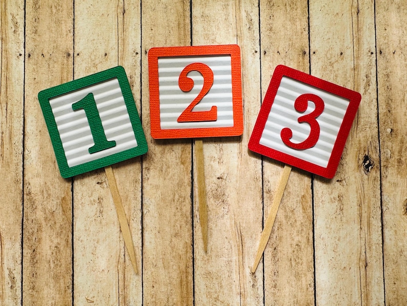 Abc Block Topper ABC Block Cupcake Toppers: ABC Party Decorations - Etsy