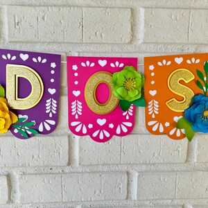 Fiesta High Chair Banner: First Birthday Papel Picado Decor DOS BANNER ONLY