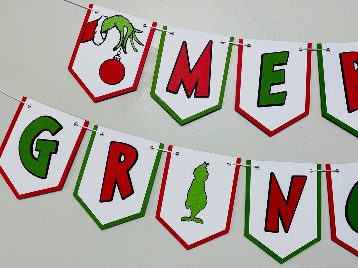 Merry Grinchmas Banner Grinchmas Banner the Grinch Banner - Etsy
