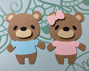 Teddy Bear Cupcake Toppers *Bear * First Birthday * Boy or Girl * Gender Reveal * Teddy Bear * Baby Shower * Cupcake toppers