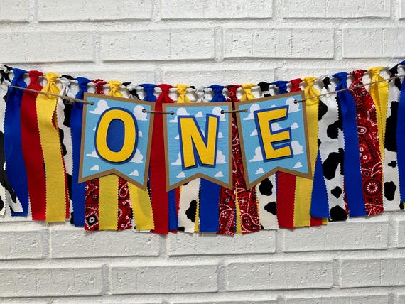 Toy Story High Chair Banner: Cowboy First Birthday Garland