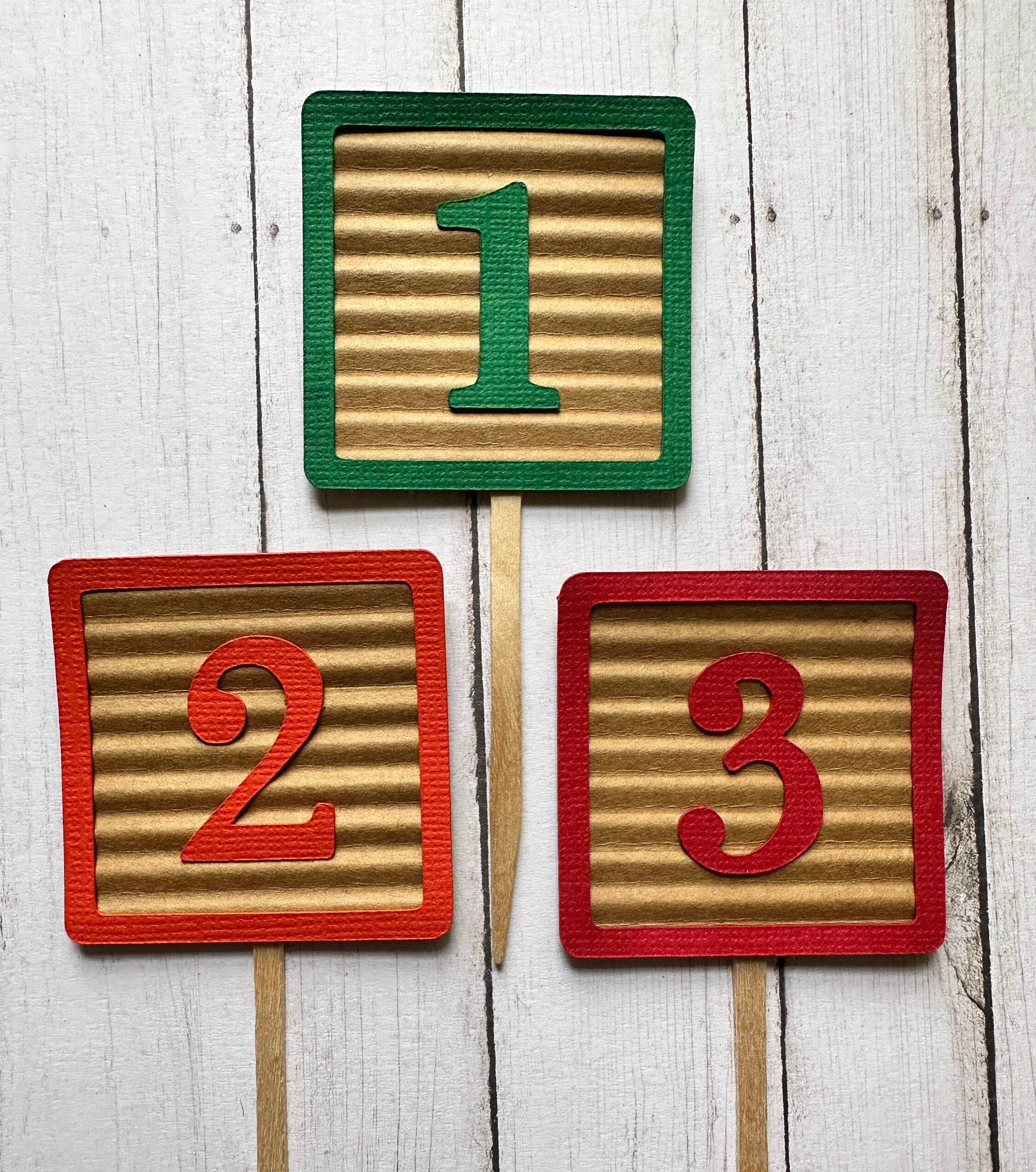 ABC Block Cupcake Toppers: Alphabet Birthday Party Decor - Etsy