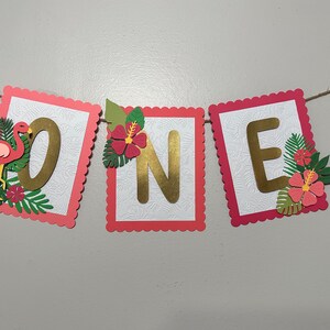Flamingo High Chair Banner * Flamingo Birthday *Flamingo party * Flamingo *Luau Banner * Tropical Banner *