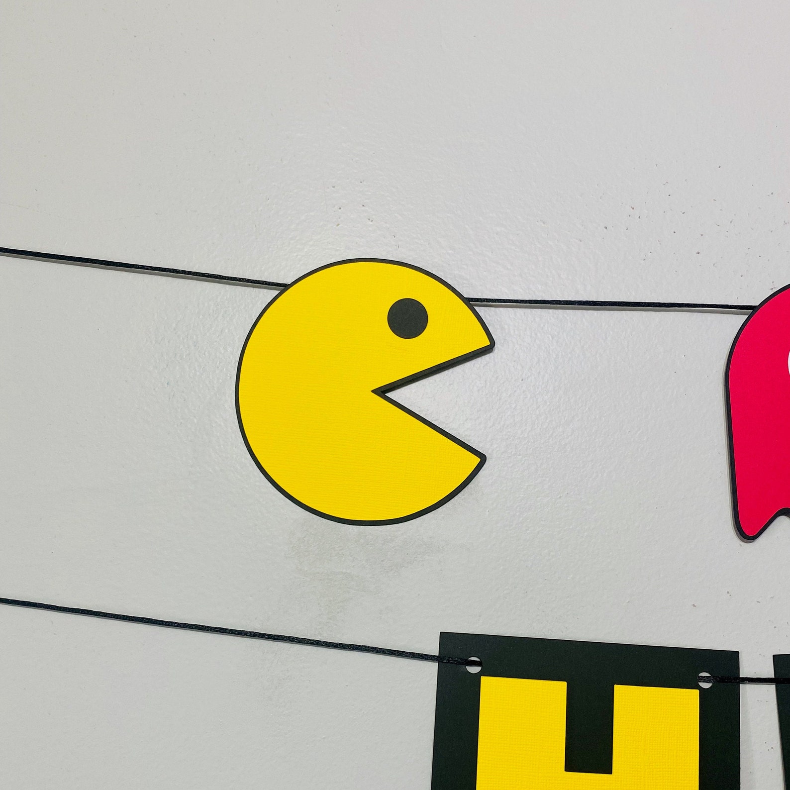 PACMAN Happy Birthday Banner Pacman Banner Retro Party | Etsy