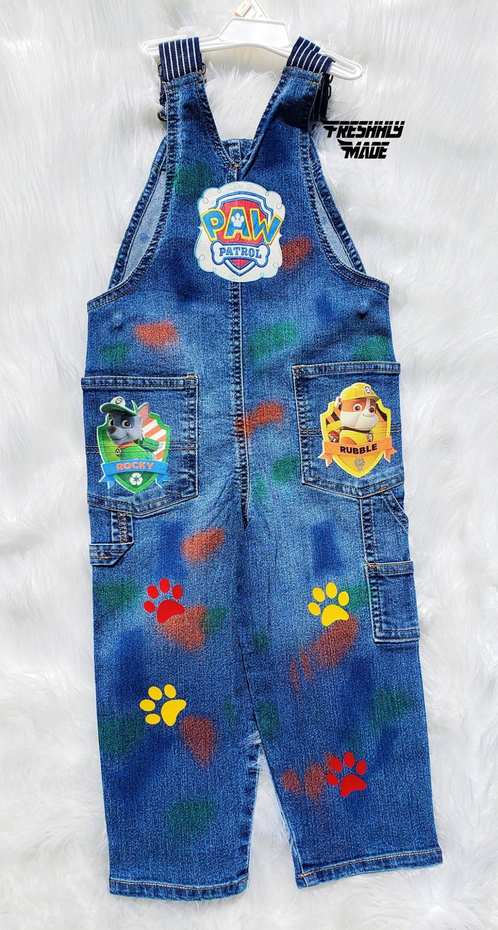 Custom Paw Patrol Overallspaw Patrol Birthdaypaw Patrol Etsy