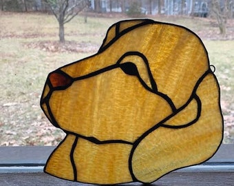 glas golden retriever porträtt