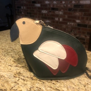 leather parrot purse