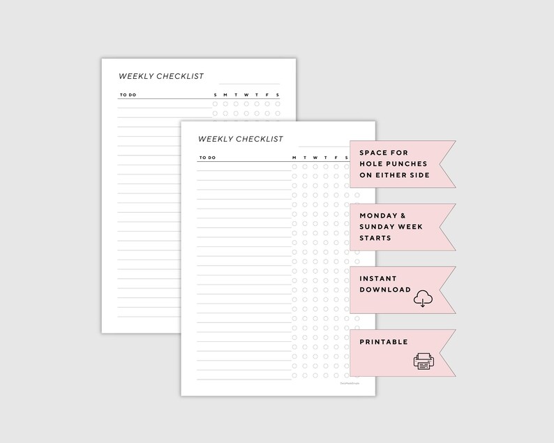 Label Review Checklist Weekly Checklist Printable, Organisation, to Do List, A4/A5/US Letter ...
