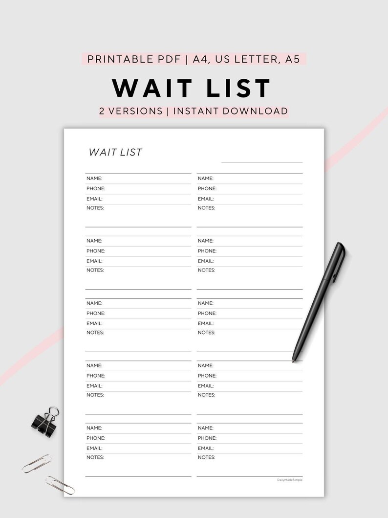 Pre Order Lsit Examples Wait List, Pre-order Tracker, Pre-order Management Tool, Pre-order List ...