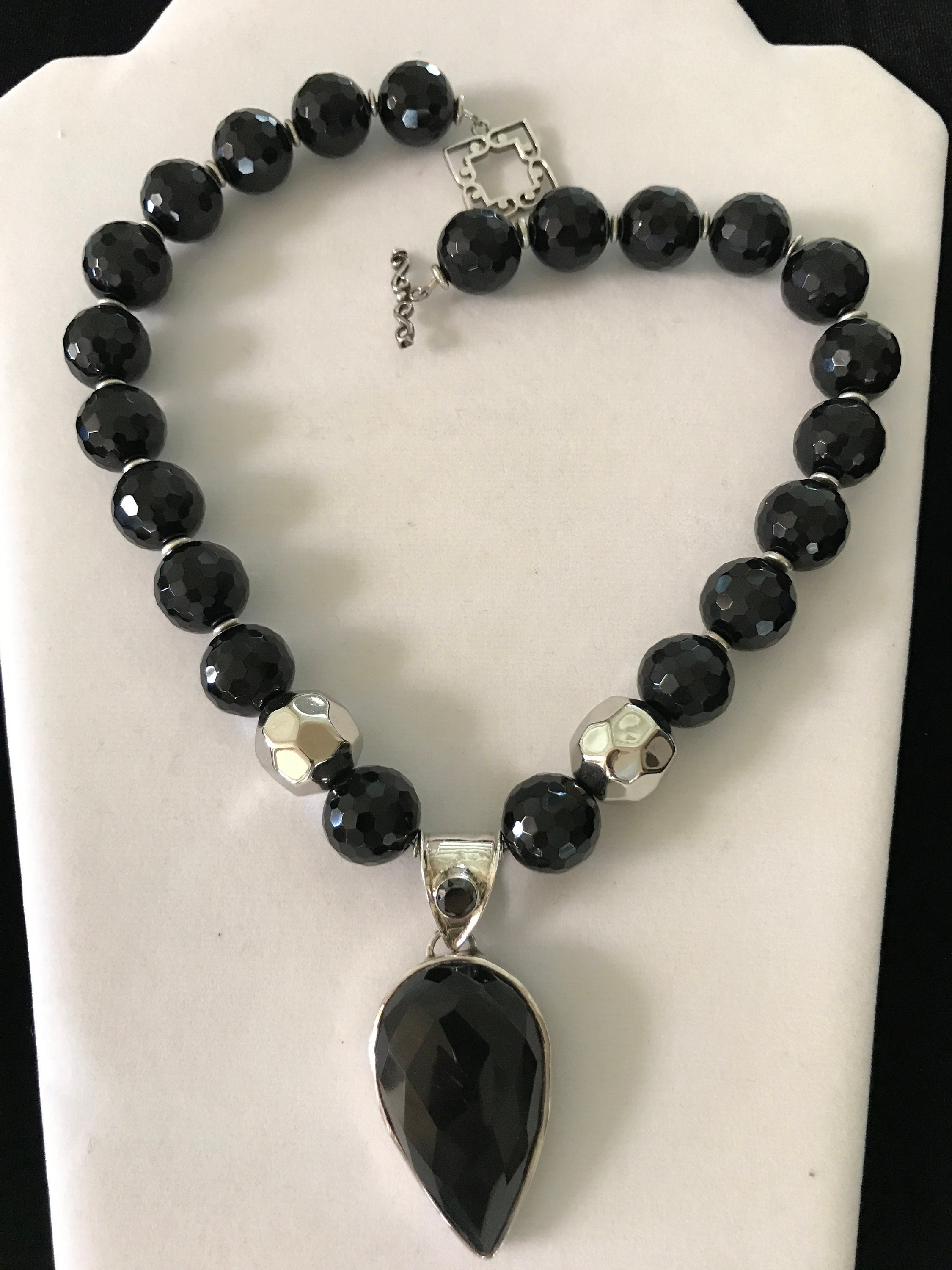 BLACK ONYX Pendant Tear Drop in Shape With Black Onyx Multi Etsy UK