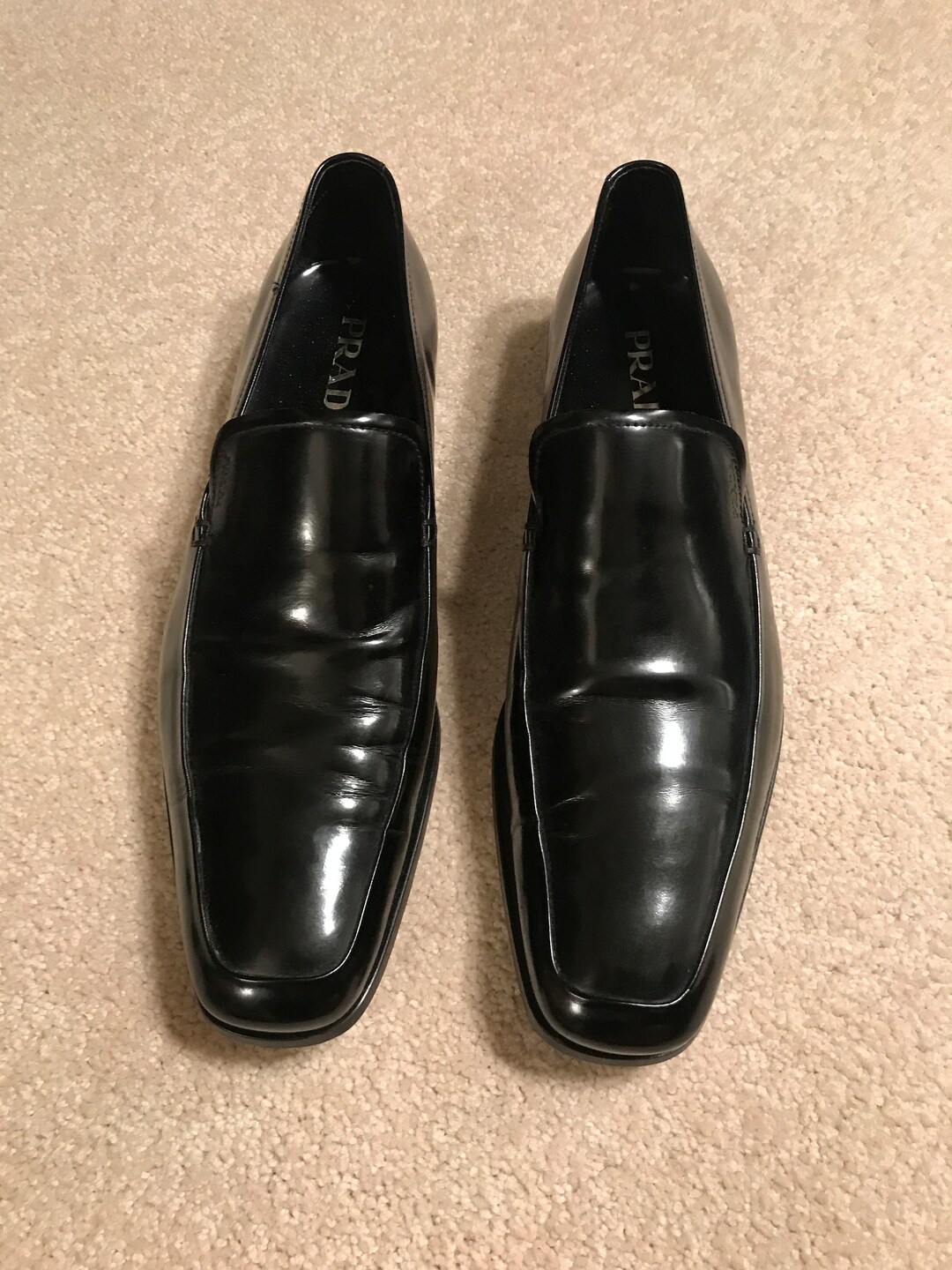 Vintage Mens Prada Smooth Leather Dress Slip on Shoe . Elegant and