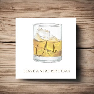 Tarjeta de cumpleaños del tío del whisky • Whisky • Papá • Papá • alcohol • Tío • Hermano • Abuelo • Abuelo • Papá • personalizar • cualquier relación •