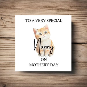 Carte pour la fête des mères • Maman • Grand-mère • Arrière-grand-mère • Nounou • Tante • à personnaliser • Toute personne en famille • Dimanche des Mères • animaux de compagnie • chat • ferme •