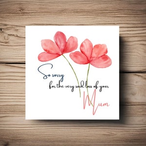 Carte de sympathie • Maman • Sœur • Fille • à personnaliser • toute personne proche • Fleur rose •