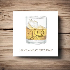 Tarjeta de cumpleaños de Whisky Dad • Whisky • Papá • Papá • alcohol • Tío • Hermano • Abuelo • Abuelo • Papá • personalizar • cualquier relación •