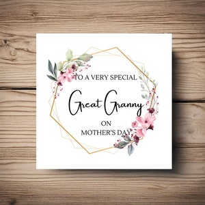 Muttertagskarte • Mama • Großmutter • Uroma • Nanny • Personalisierbar • Jede Beziehung • Muttersonntag • Blume • Rosa •