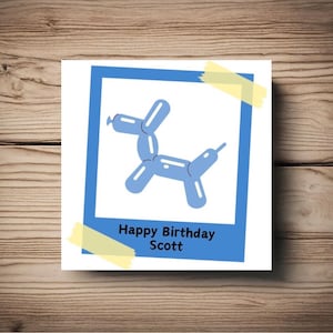 Tarjeta de cumpleaños azul del perro del globo • • Papá • Papá • alcohol • Tío • Hermano • Abuelo • Abuelo • Papá • personalizar • cualquier relación/nombre