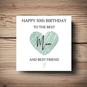 Mama 50e verjaardagskaart • hart • Personaliseer • elke naam • elke leeftijd • vriend • zus • moeder • mama • oma • beste vriend • liefde • roze