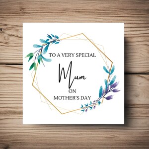 Muttertagskarte • Mama • Großmutter • Uroma • Nanny • Tante • personalisieren • Jede Beziehung • Muttersonntag • Blume • Blau •