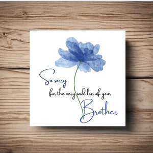 Sympathiekaart • Broer • Papa • Moeder • Zus • Dochter • personaliseren • elke relatie • Blauwe bloem