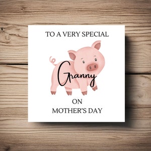 Carte pour la fête des mères • Maman • Grand-mère • Grand-mère • Arrière-grand-mère • Nounou • Tante • à personnaliser • Toute personne proche • Dimanche des Mères • ferme • cochon