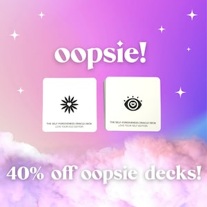 Baraja del Oráculo del Perdón a Uno Mismo Oopsie; Autocuidado, Cartas de Afirmación, Cartas del Oráculo, Tarot, Carta del Tarot, Amor Propio, Amor, Regalo, Ego