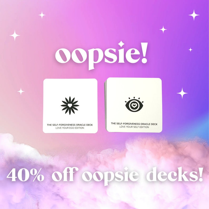 Self-Forgiveness Oracle Deck Oopsie Self-care, Affirmation Cards, Oracle Cards, Tarot, Tarot Card, Self-love, Love, Gift, Ego image 1