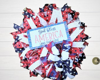 God Bless America, Land That I Love, Patriotic Summer Wreath