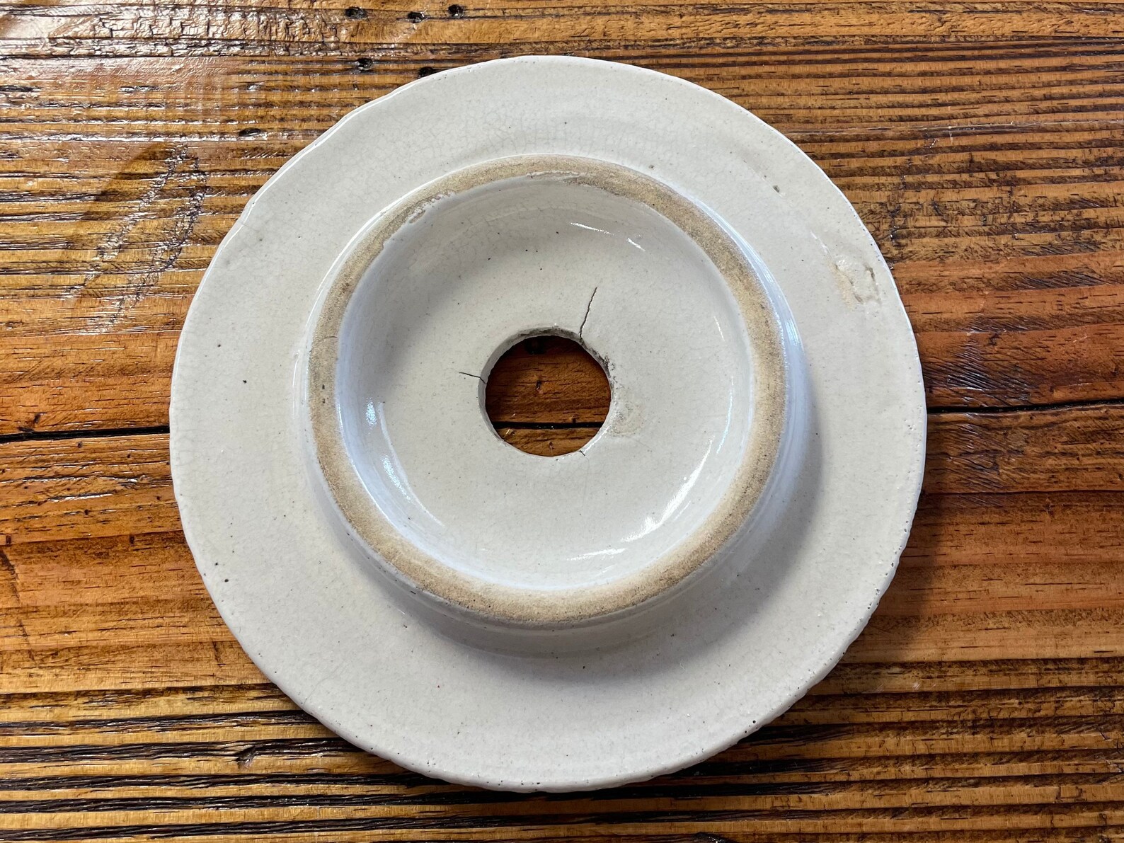 Vintage Stoneware Butter Churn Lid Etsy