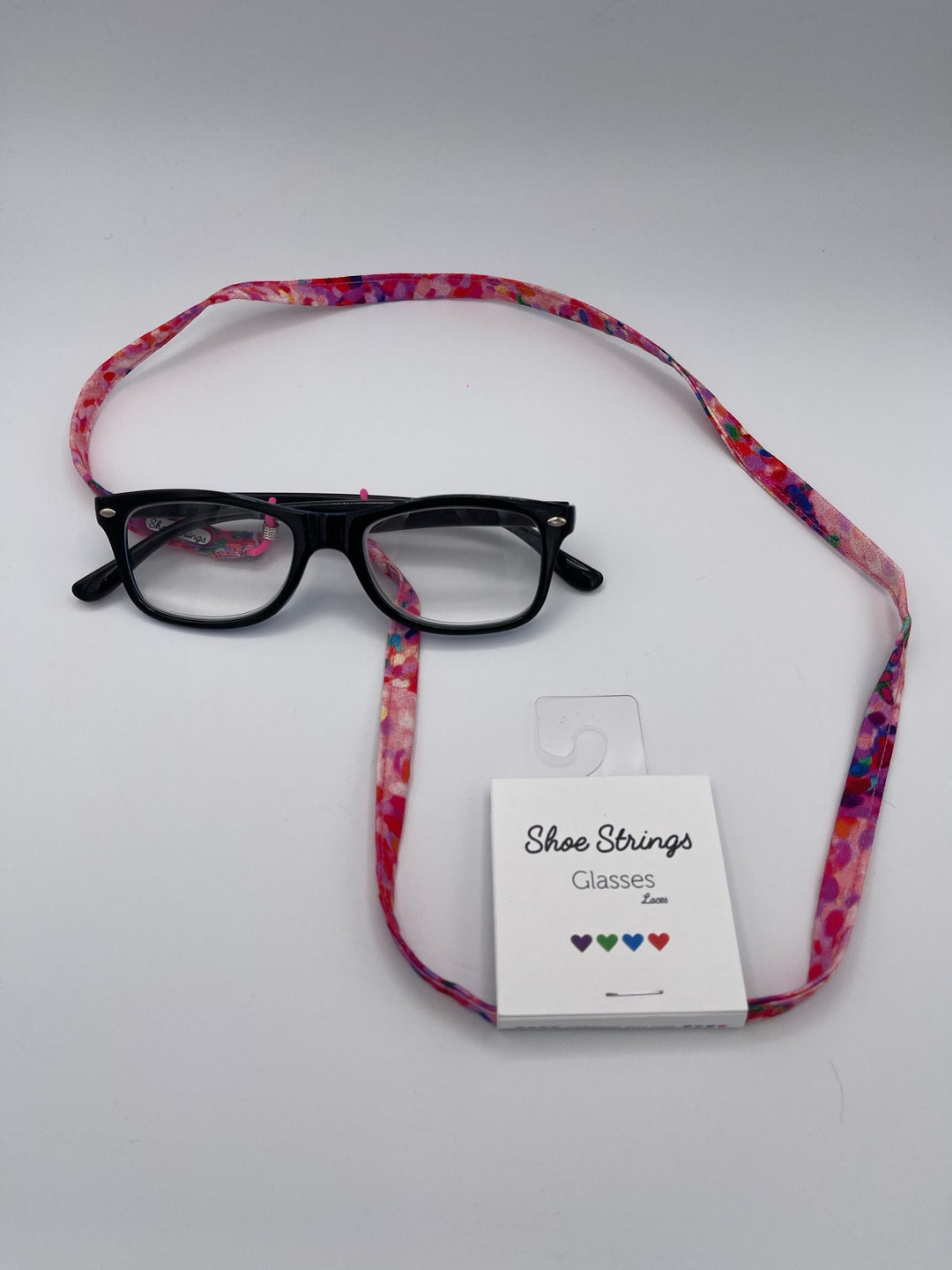 Shoe Strings Glasses Laces Pink Watercolour Eyeglass Cord, Eyeglass
