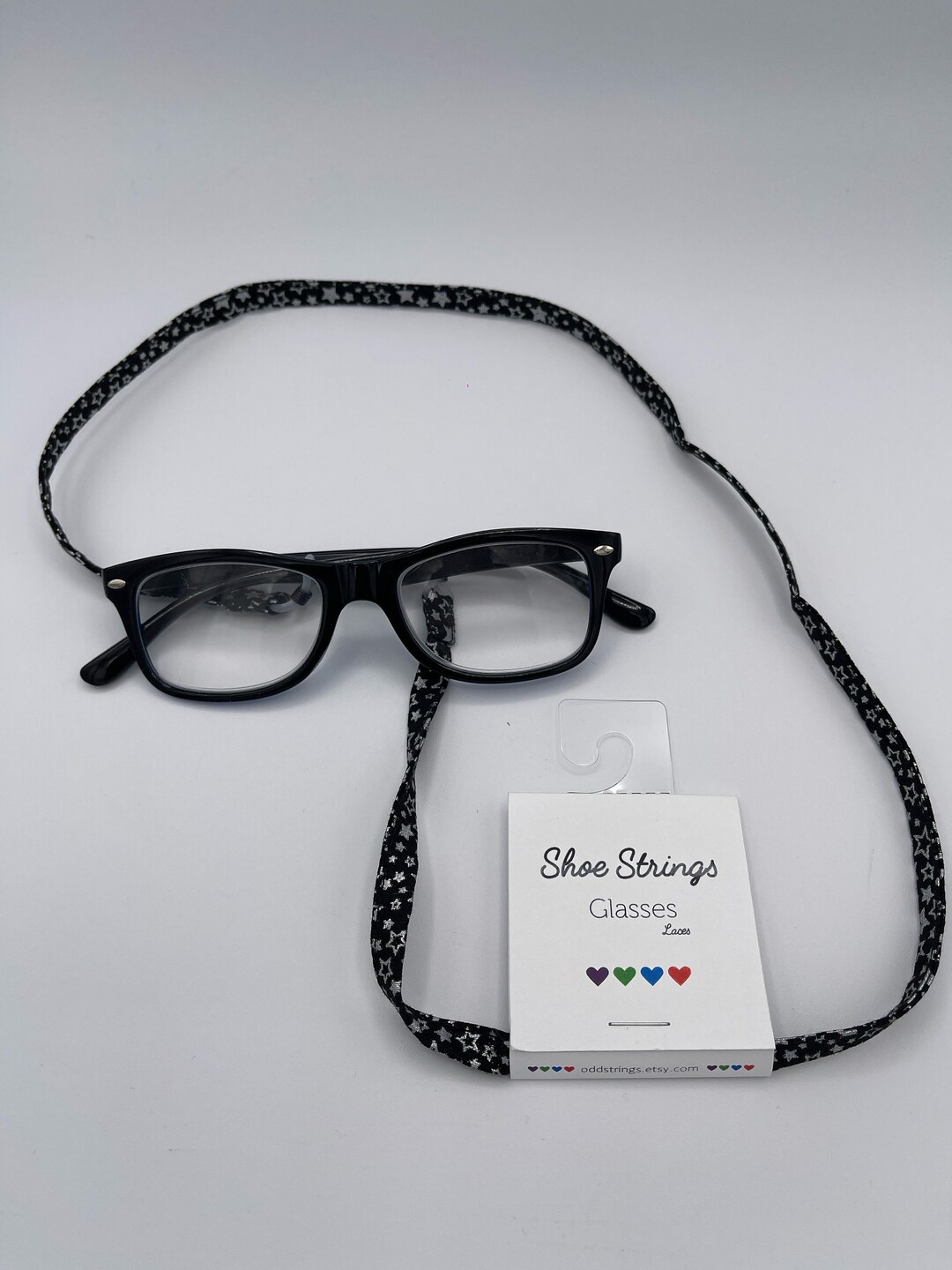 Shoe Strings Glasses Laces Silver Stars Watercolour Eyeglass Cord
