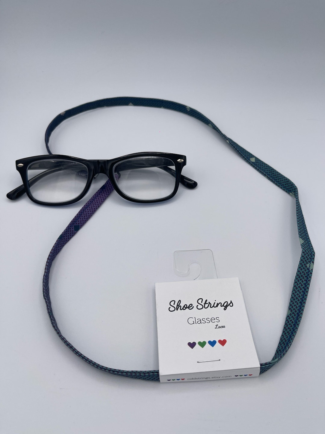 Shoe Strings Glasses Laces Purple and Navy Diamonds Eyeglass Etsy