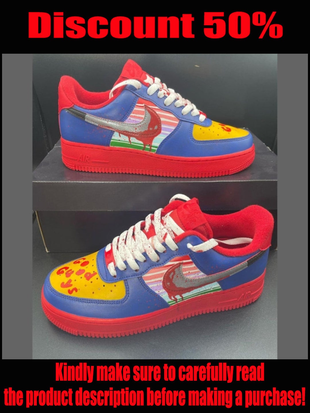Chucky Air Force 1 Custom Custom Air Force 1 Personalized Etsy