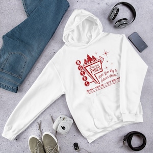 Unisex Hoodie, LHFC, Lord Huron, World Enders, Frozen Pines Motel, Hotel, Retro, Vintage Travel, Vacancy, Summer Vacation, Travel, Hwy. 80