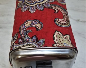 Toaster Huggee Toaster Cover -  2 Slice Red Paisley Print