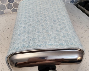 Magnetic Toaster Cover: Soft Blue Print, Handmade Cotton Toaster Huggee