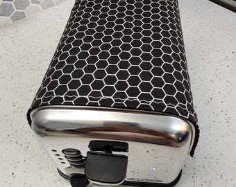 Magnetic Toaster Cover: Black & White Quatrefoil Print, 100% Cotton