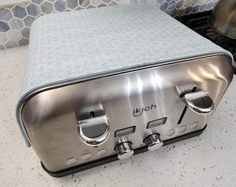 Blue Toaster Cover: Magnetic Cotton Toaster Huggee, Handmade in USA