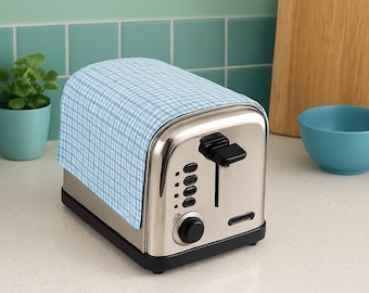 Hoes broodrooster: ginghamprint op magnetische katoenen broodrooster Huggee Verkrijgbaar in 2 maten