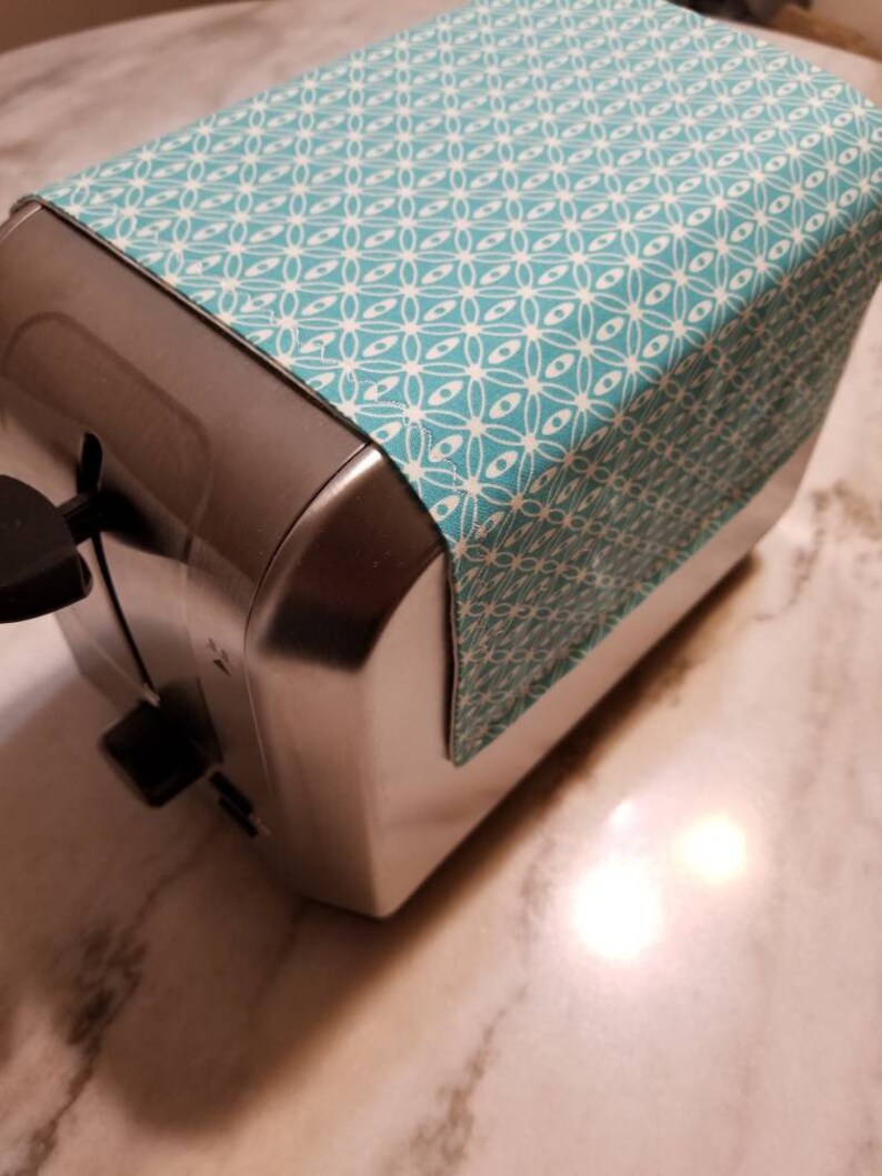 Toaster Cover Teal & White Print Toaster Huggee 4 Slice Etsy