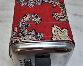 Red Paisley Print Magnetic Toaster Huggee® Cover