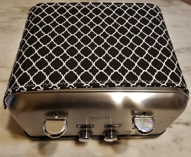 4 Slice Toaster Cover Modern Black and White Print Etsy