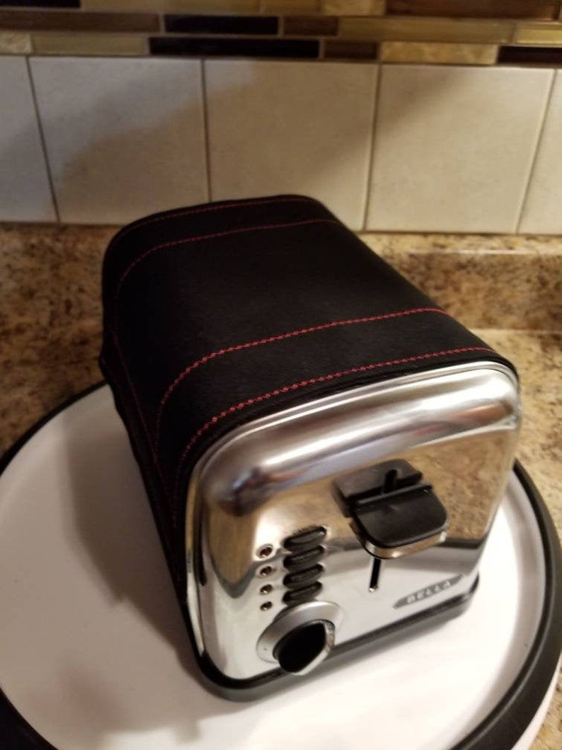 Toaster Cover Black & Red 2 slice. Protects the top open Etsy