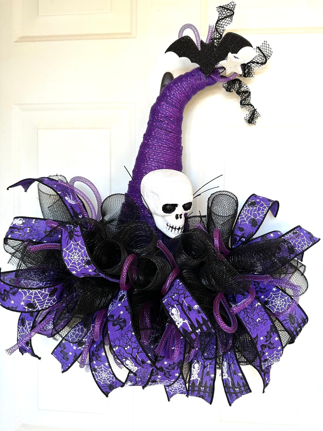 Witch Hat Wreath, Witch Hat Door Decor - Etsy
