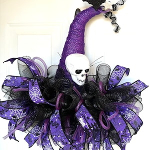 Witch hat wreath, witch hat door decor