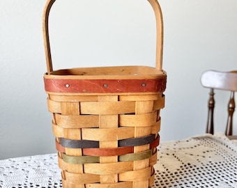 Vintage Lonaberger 1992 Square Basket - Shades of Autumn